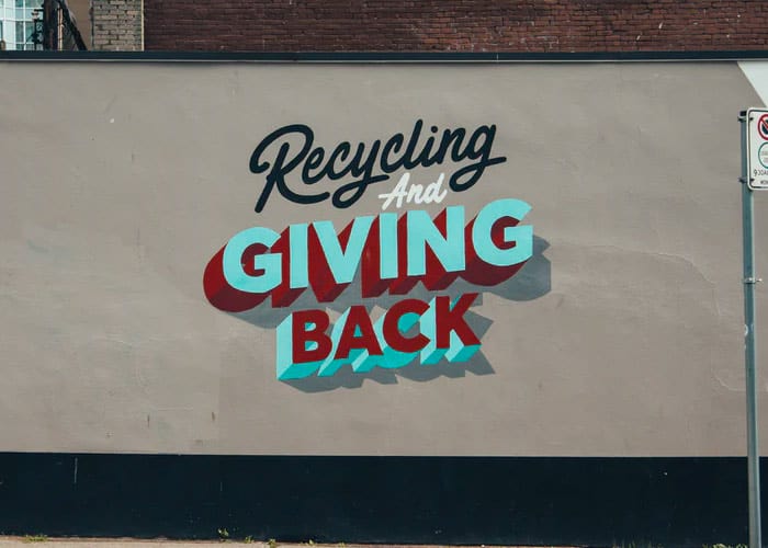 Recycle and giving back